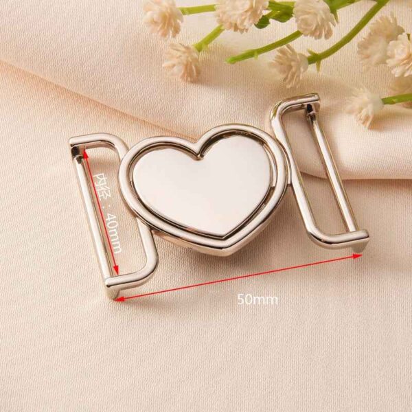 30/40mm Heart-Shaped Belt Buckles - Romantic Metal Clasps 20pcs