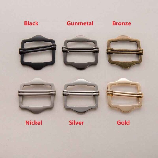 1-3cm Metal Slide Buckles Double-Pin for Belt Bag Vest 20pcs