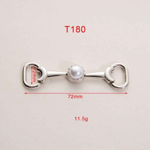 72mm Gold Silver Metal Chain with Pearl Decorative Shoe Buckle 20 Pack