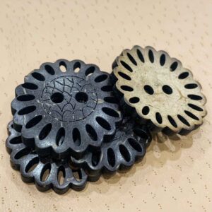 26mm Floral Cutout Coconut Shell Shoe Buttons 40PCS