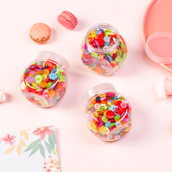 400pcs Candy Colored DIY Craft Buttons Bottle Pack - Image 2