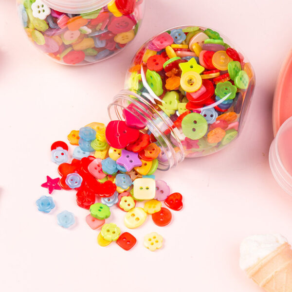 400pcs Candy Colored DIY Craft Buttons Bottle Pack - Image 4
