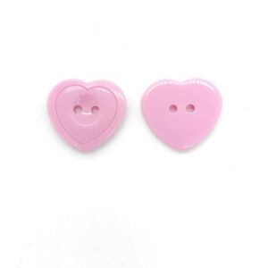 36L Pink Two-Hole Heart Shaped Resin Craft Buttons 60pcs