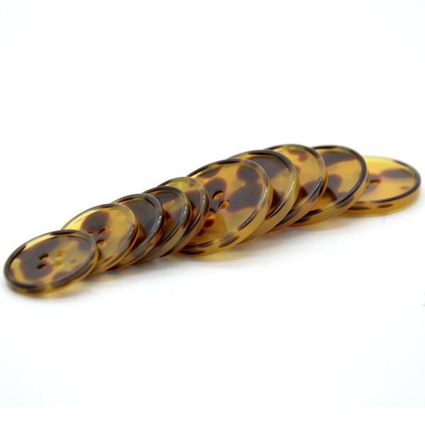 30/40L Brown Leopard Pattern Resin Buttons with Four Holes 50PCS - Image 2
