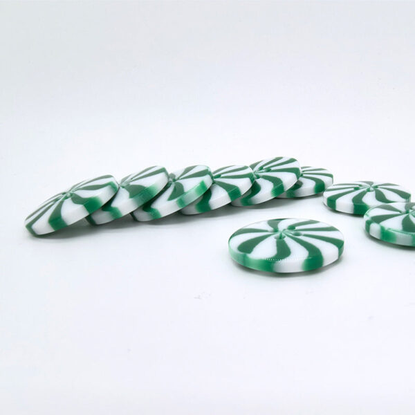 40L 1 INCH Green White Windmill Resin Buttons 50pcs - Image 3