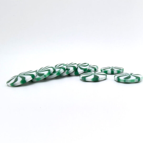 1 INCH Green White Windmill Pattern Two-Hole Resin Buttons 40pcs - Image 3