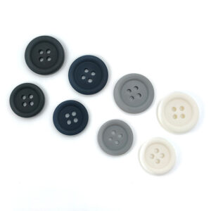 28/32L Black White Grey Navy Blue Round 4-Hole Resin Buttons 100 Pack