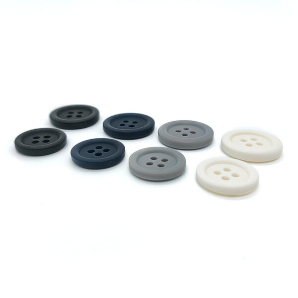 28/32L Black White Grey Navy Blue Round 4-Hole Resin Buttons 100 Pack - Image 2