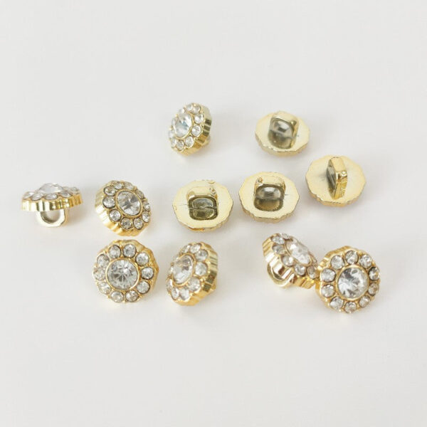 16L Gold Plastic Diamond Shank Buttons for Shirts 50pcs - Image 2