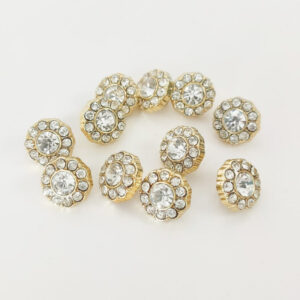 16L Gold Plastic Diamond Shank Buttons for Shirts 50pcs