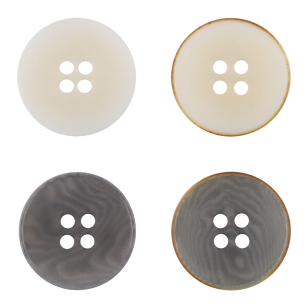 Vintage Charred Edge Natural Corozo Buttons,10 Pack