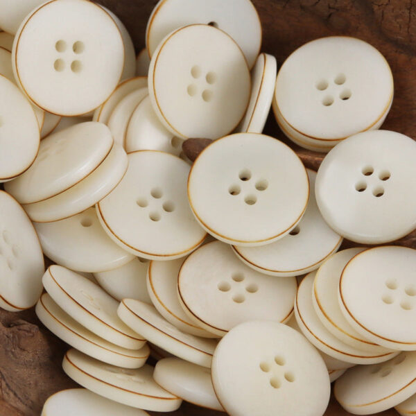 Vintage Charred Edge Natural Corozo Buttons,10 Pack