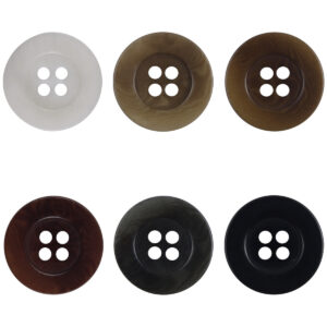 Corozo Nut Buttons Wide Border Round 10 Pack 