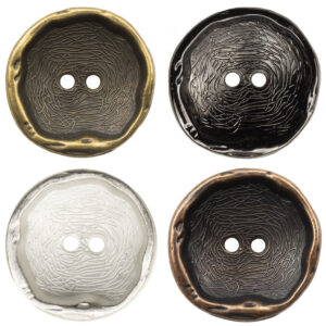 Irregular Curved Metal Buttons Zinc Alloy 10 Pack 