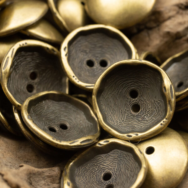 Irregular Curved Metal Buttons Zinc Alloy 10 Pack