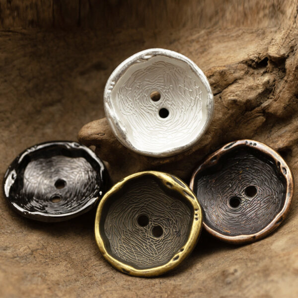 Irregular Curved Metal Buttons Zinc Alloy 10 Pack
