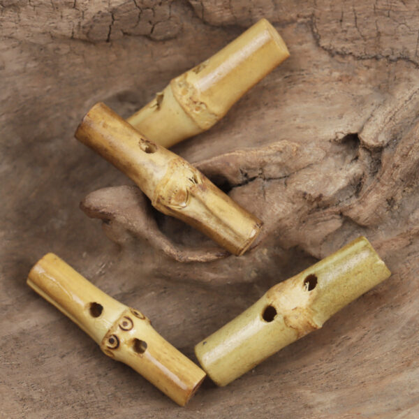 Original Ecology Irregular Bamboo Knot Toggle Buttons,10 Pack