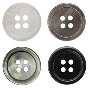 Pear and Black Butterfly Shell Flat Buttons 10 Pack 
