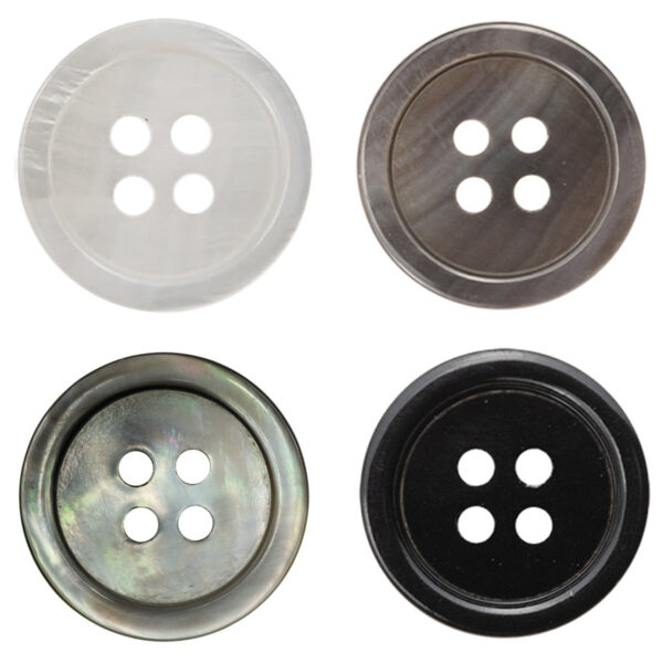 Pear and Black Butterfly Shell Flat Buttons 10 Pack