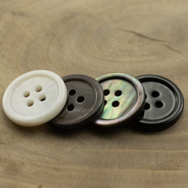 Pear and Black Butterfly Shell Flat Buttons 10 Pack