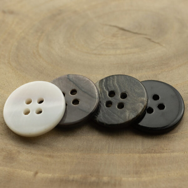 Pear and Black Butterfly Shell Flat Buttons 10 Pack