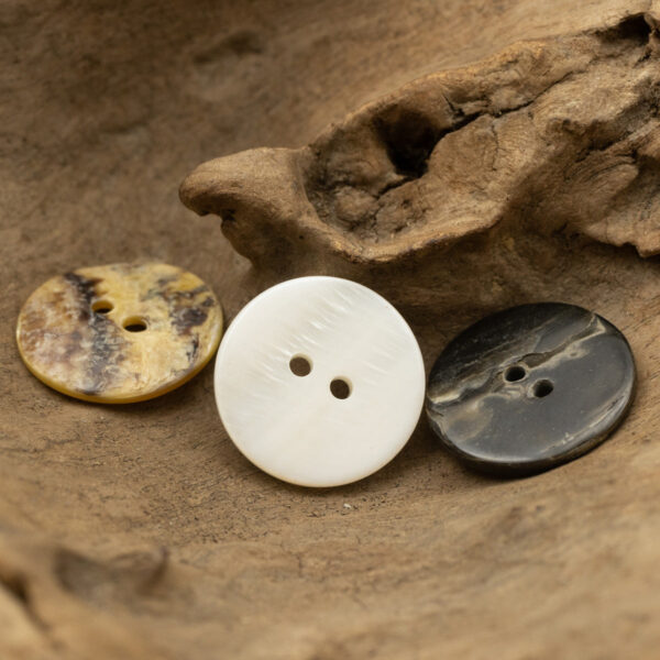 Natural Shirt Pearl Shell Flat Buttons 2 Hole 10pcs