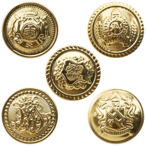 Golden Metal Shank Buttons for JK Uniforms 10pcs 