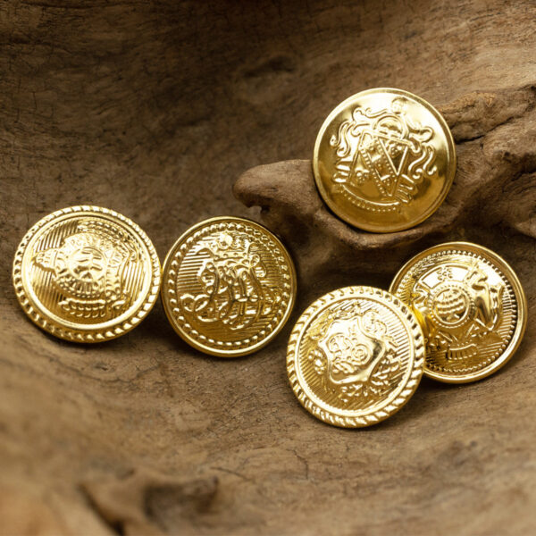 Golden Metal Shank Buttons for JK Uniforms 10pcs