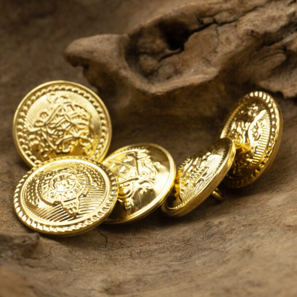 Golden Metal Shank Buttons for JK Uniforms 10pcs