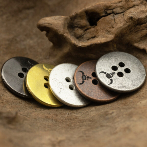 Japanese Round Retro Metal Buttons,4 Hole,10pcs