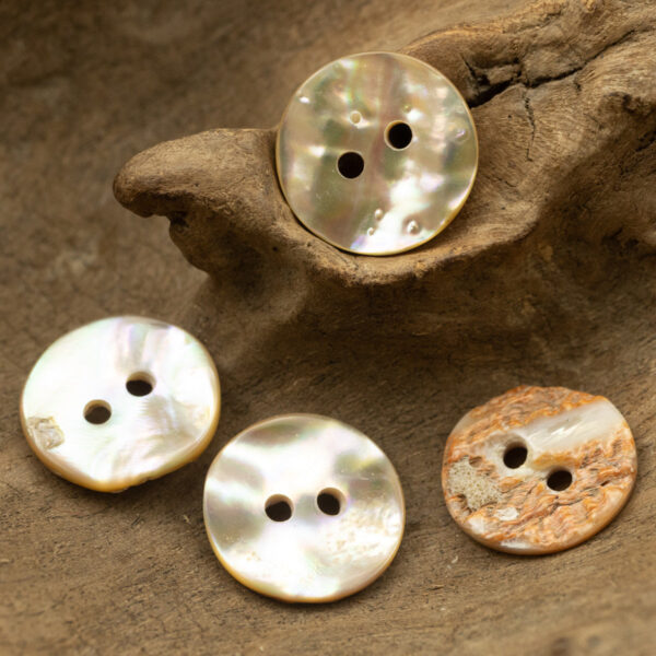Irregular Curved Natural Abalone Shell Buttons 10 Pack