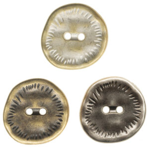 Irregular Antique Zinc Alloy Metal Button 2 Hole,10 Pack 
