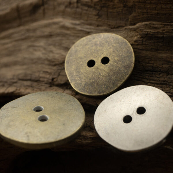 Irregular Antique Zinc Alloy Metal Button 2 Hole,10 Pack