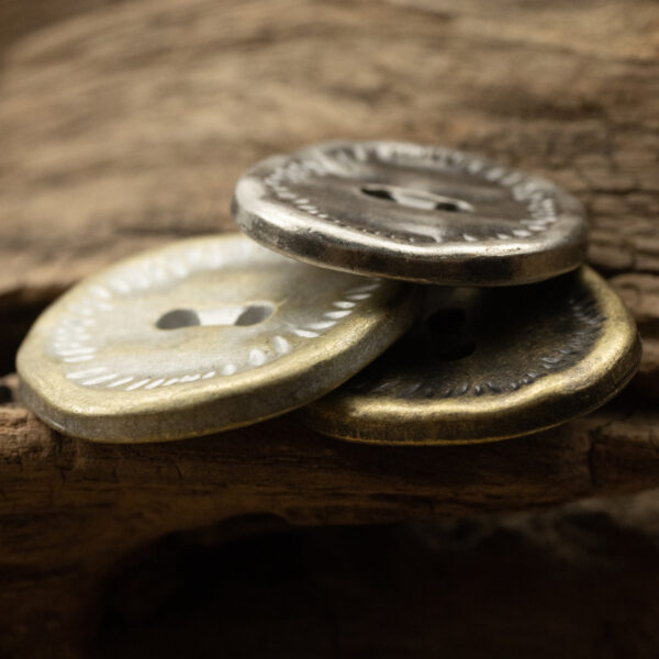 Irregular Antique Zinc Alloy Metal Button 2 Hole,10 Pack