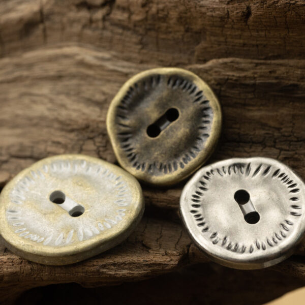 Irregular Antique Zinc Alloy Metal Button 2 Hole,10 Pack