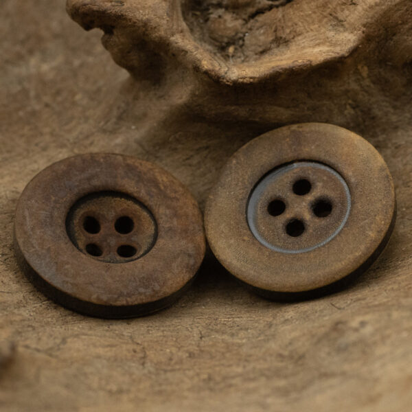 Antiqued Burnt Yellowish Real Horn Buttons 10 Pack