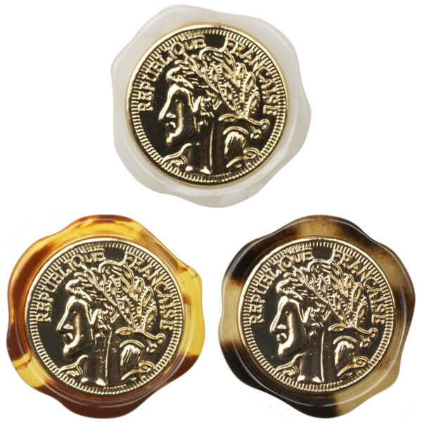Irregular Metal Beauty Portrait Resin Shank Buttons,10pcs