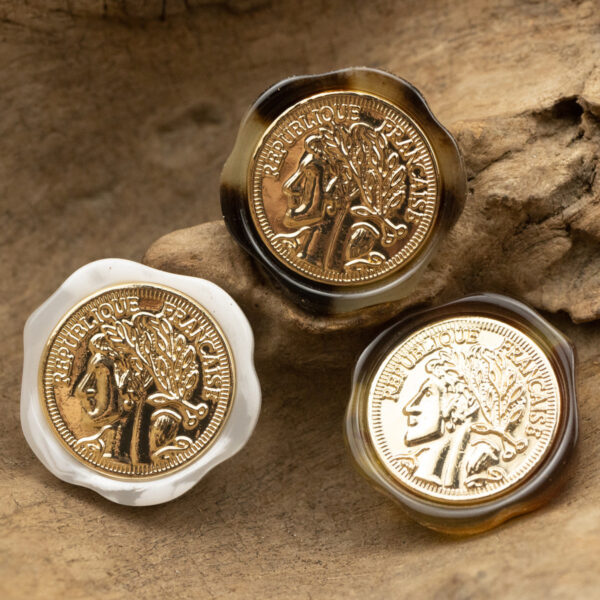 Irregular Metal Beauty Portrait Resin Shank Buttons,10pcs