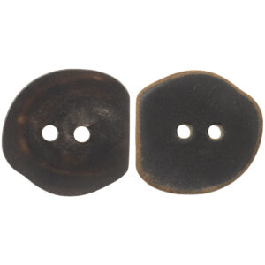 Vintage Burned Black Irregular Two-Hole Horn Buttons,10PCS 