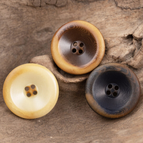 Vintage Burnt Natural Palm Fruit Corozo Buttons Round 10PCS