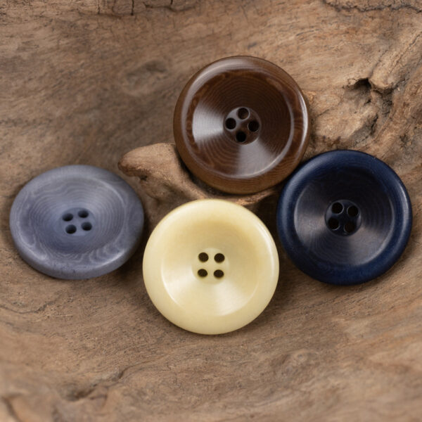 Vintage Burnt Natural Palm Fruit Corozo Buttons Round 10PCS