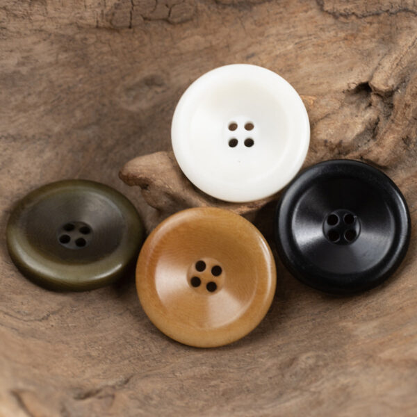 Vintage Burnt Natural Palm Fruit Corozo Buttons Round 10PCS