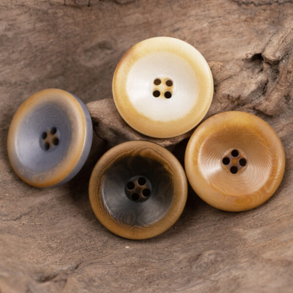 Vintage Burnt Natural Palm Fruit Corozo Buttons Round 10PCS