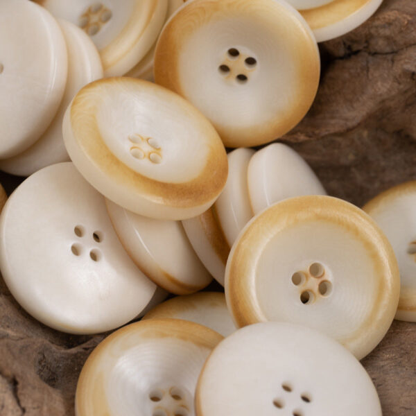 Vintage Burnt Natural Palm Fruit Corozo Buttons Round 10PCS