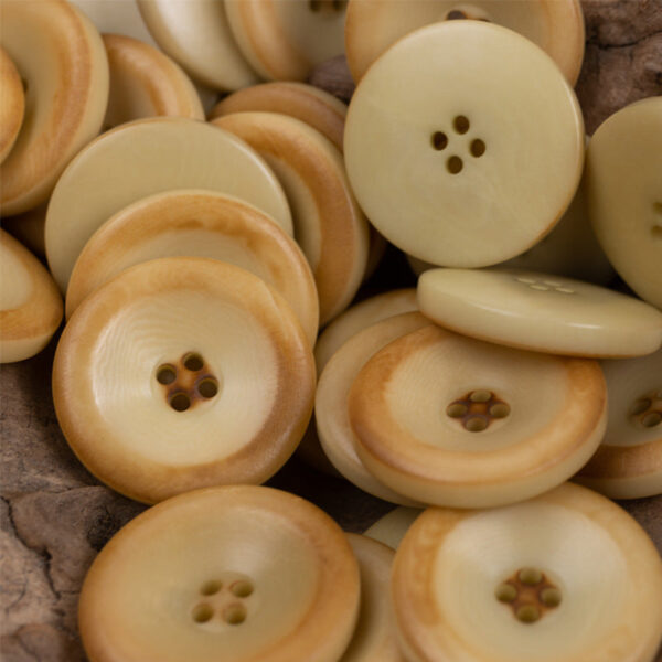 Vintage Burnt Natural Palm Fruit Corozo Buttons Round 10PCS