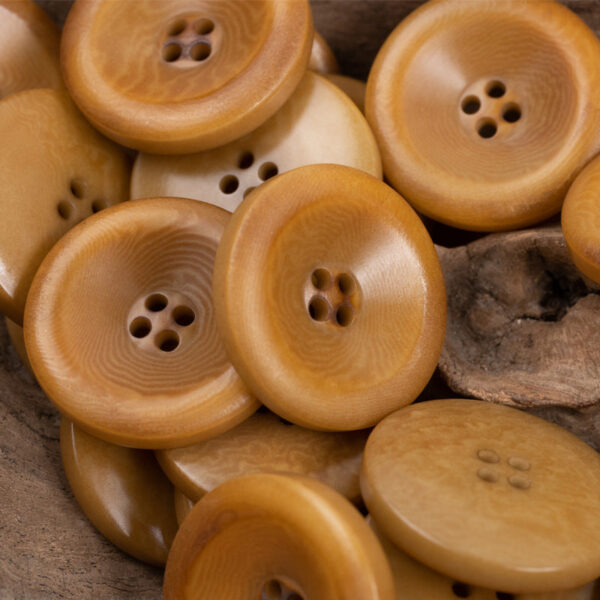 Vintage Burnt Natural Palm Fruit Corozo Buttons Round 10PCS