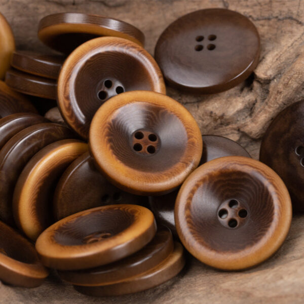 Vintage Burnt Natural Palm Fruit Corozo Buttons Round 10PCS