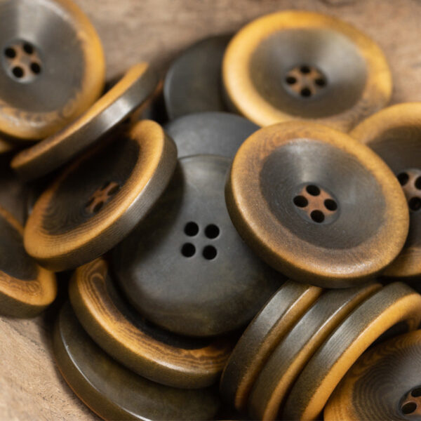 Vintage Burnt Natural Palm Fruit Corozo Buttons Round 10PCS