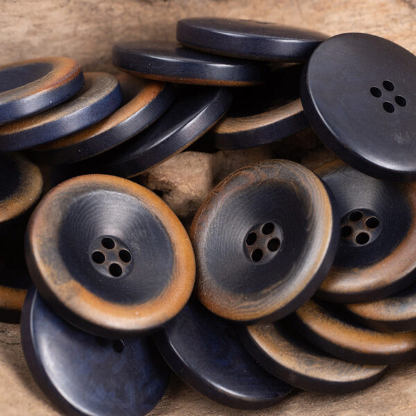 Vintage Burnt Natural Palm Fruit Corozo Buttons Round 10PCS