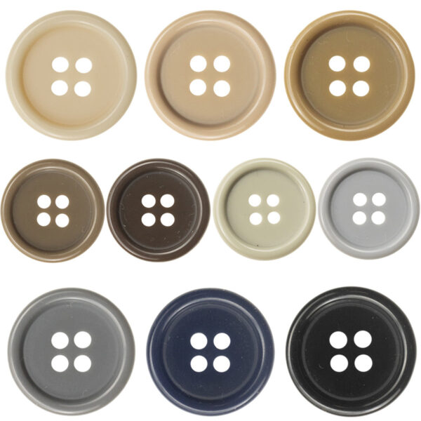 Solid Color Suit Uniform Resin Buttons 100 Pack